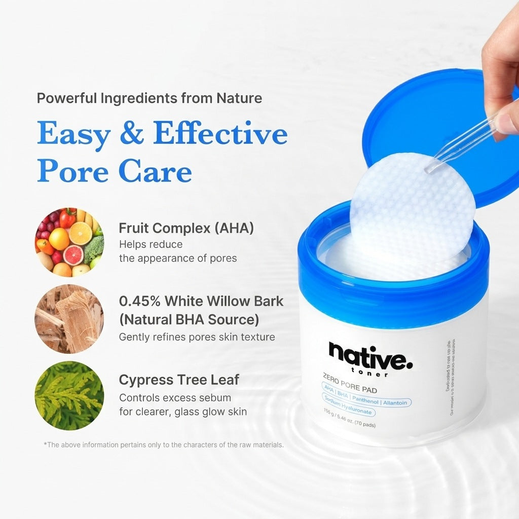 Native Zero Pore Pads - Ingredients